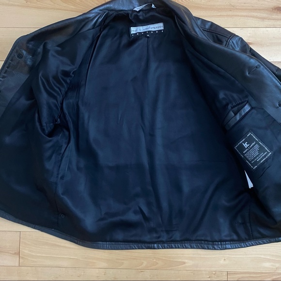 BOD & CHRISTENSEN LEATHER BLAZER JACKET UNISEX STRAIGHT CUT FRONT BUTTONS - Picture 3 of 6